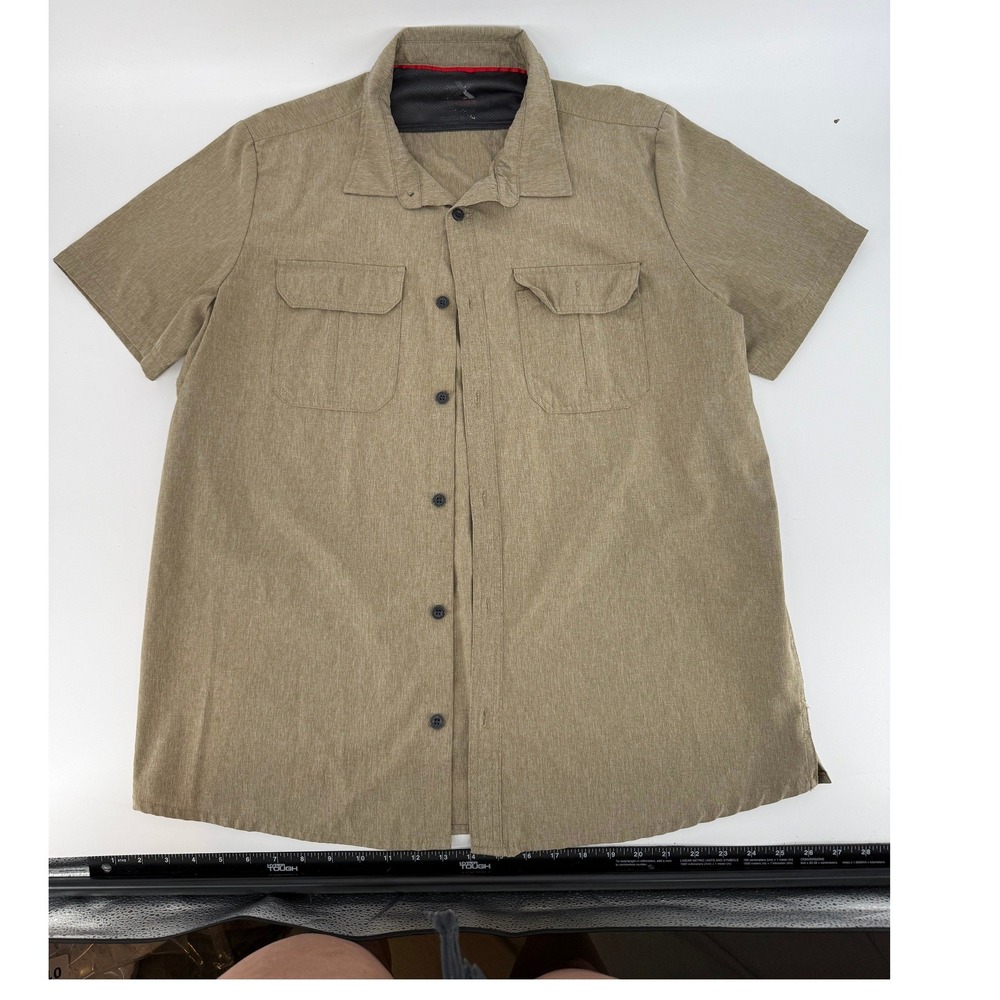 ZeroXposur  Mens Outdoor Short Sleeve Button Down‎ Shirt Khaki